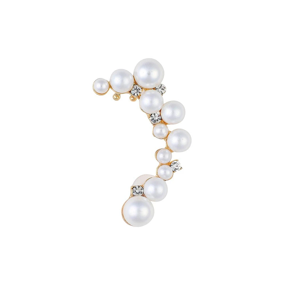 Sohi Women's The Pearl Cuff Earring Cuff Earrings