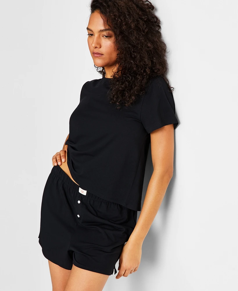 State of Day Women's Short-Sleeve Boxer Pajama Set Xs-3X, Exclusively at Macy's
