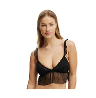 Cotton On Women's Holly Lace Longline Bralette