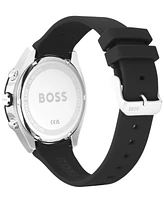 Hugo Boss Men's Chronograph Velocity Black Silicone Strap Watch 45mm