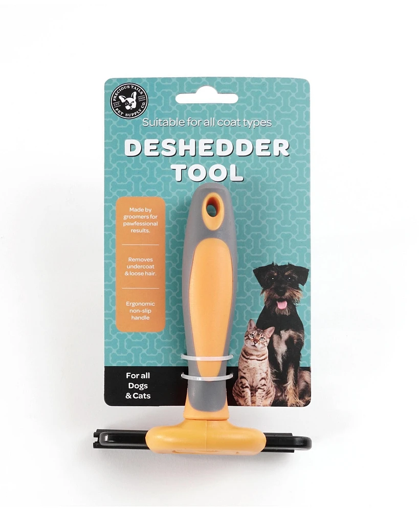 Precious Tails Pet Grooming Brush, Deshedding Tool for Cats and Dogs, Dematting Undercoat Rake, Dog Brush to Reduce Shedding