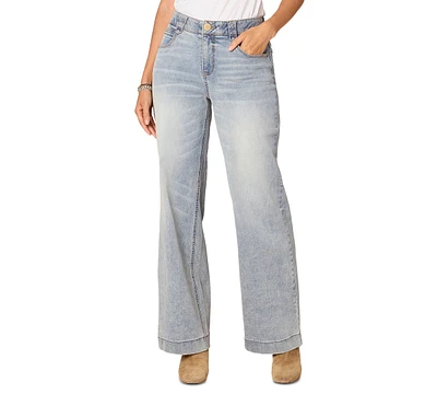 Democracy Petite Ab Solution High-Rise Wide-Leg Jeans