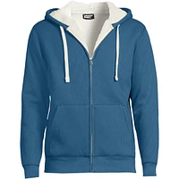 Lands' End Men's High Pile Lined Waffle Full Zip Hoodie