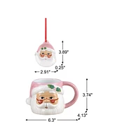 Mr. Christmas 16 Oz. Ceramic Santa Mug and Ornament Set