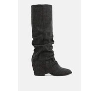 London Rag Capella Fold-Over Slouchy Denim Boot