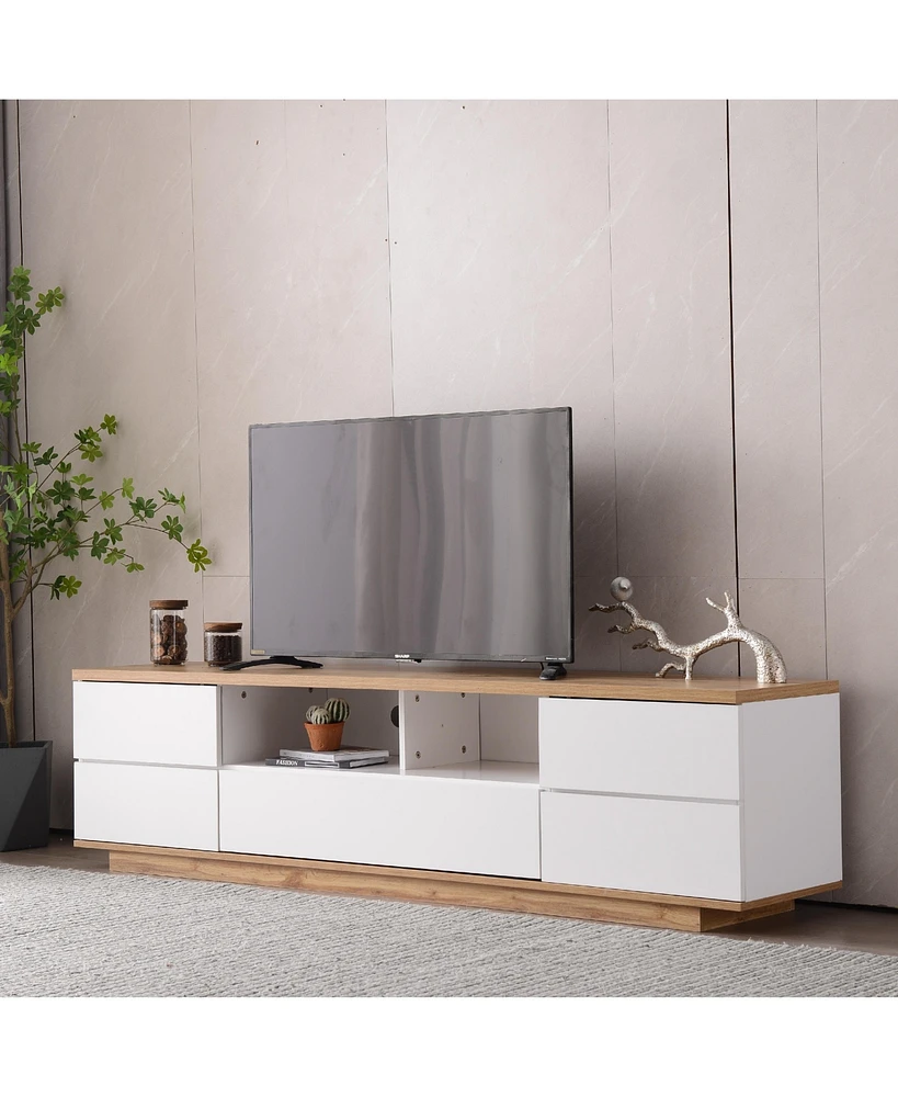 Slickblue Modern Tv Stand for TVs Up to 80 Inches, Ideal for Stylish Living Room Setup