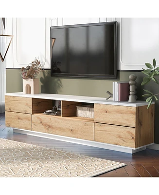 Slickblue Modern Tv Stand for TVs Up to 80 Inches, Ideal for Stylish Living Room Setup