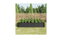 Slickblue Metal Raised Garden Bed for Outdoor Plants, Vegetables, and Flowers - Rectangular Planter