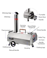 Semi-Automatic 12" Outdoor Pizza Oven – Portable Wood-Fired Pizza Maker for Authentic Stone-Baked Pizzas