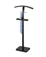 Kings Brand Furniture Metal Suit Valet Stand, Clothes Rack, Clothing Organizer, Jacket Hanger (Black)