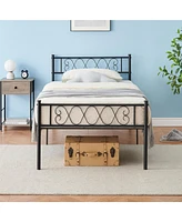 gaomon Twin Metal Platform Bed Frame with Headboard and Footboard, Heart Shaped