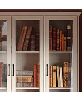 Famapy Overmolded Framed Glass 6 Door 3 Drawer Cabinet