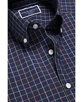 Charles Tyrwhitt Men's Slim Fit Plaid Check Non-Iron Stretch Poplin Shirt