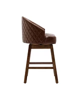360 Degree Swivel Bar Chairs Set of 2,Counter Height Bar Stools with Footrest-The Pop Home