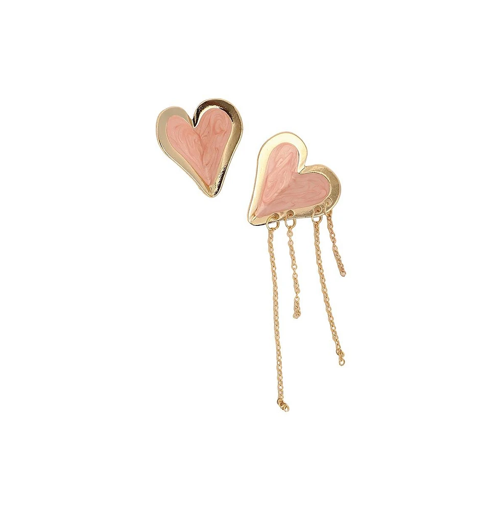 Sohi Women's The Heart-Fold Drop Earrings