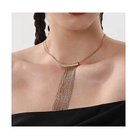 Sohi Women's The Hanging Chain Bar Lariat Necklace