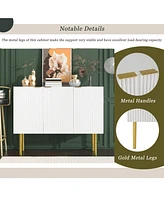Slickblue Modern Luxury Sideboard Cabinet with Gold Metal Legs, Adjustable Shelves for Living & Dining Rooms