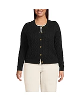 Lands' End Plus Drifter Cable Cardigan Sweater