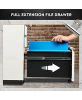 Devaise 3-Drawer Mobile File Cabinet (Under Office Desk), Assembled Except Casters, Fits Letter/Standard Sizes