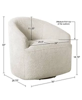 Ink+Ivy 30" Wood Bonn Wide Upholstered 360 Degree Swivel Chair