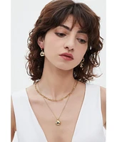 Aria Gemstone Pendant Necklace and Figaro Chain Layering Set
