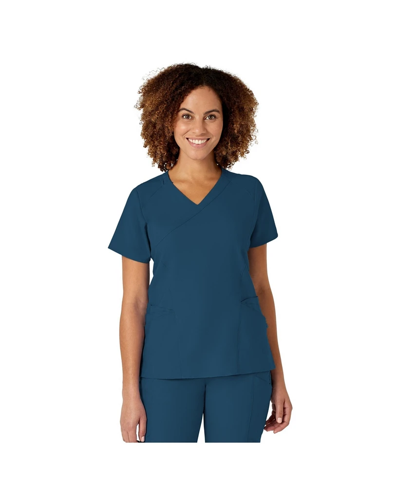 Wink Women's W123 Mock Wrap Scrub Top