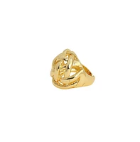 Sohi Women's The Basket Weave Statement Ring