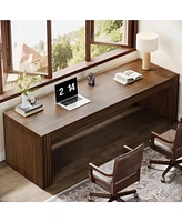 Tribesigns 79-Inch Extra Long Desk, Two Person Desk Double Desk for Home Office, Wooden Long Computer Desk, Writing Table Study Desk for Office