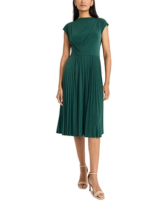 Maggy London Women's Sleeveless Pleated Midi Dress