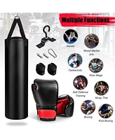 Hongge 56/63Lbs Filled Punching Bag Set with Boxing Gloves