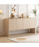 Slickblue 60" Minimalist Sideboard with 4 Doors and Rebound Device for Spacious Living Room & Entryway Storage