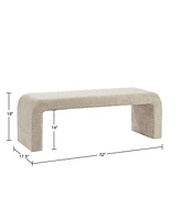 Ink+Ivy 52" Wood Steve Wide Boucle Waterfall Bench