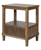 Martha Stewart Collection 22" Wood Salina Wide Woven Cane Nightstand