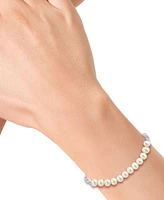 Effy Cultured Freshwater Pearl (6mm) Curb Link Chain Bracelet in Sterling Silver