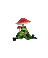 Fc Design 5"W Frogs Reading under Mushroom Figurine Decoration Home Decor Perfect Gift for House Warming, Holidays and Birthdays