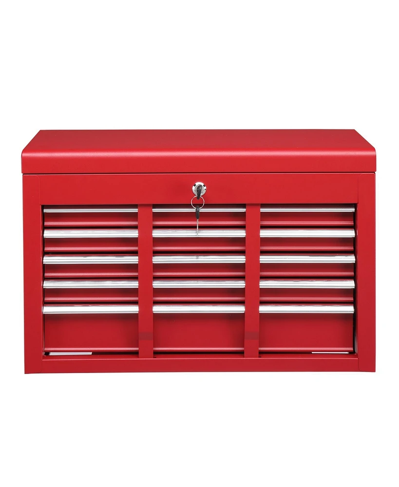 Slickblue Heavy-Duty Steel Tool Cart Cabinet with 5 Lockable Drawers - 330lb Capacity in Red for Secure Storage