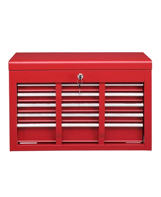 Slickblue Heavy-Duty Steel Tool Cart Cabinet with 5 Lockable Drawers - 330lb Capacity in Red for Secure Storage