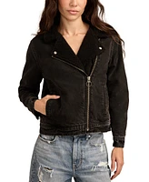 Lucky Brand Women's Faux Shearling Denim Moto Jacket