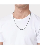 Lucky Brand Stainless Steel Rope Chain Necklace & Bracelet Set - Classic Jewelry for Men