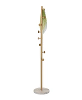 Kings Brand Furniture Clanton Metal 8-Hooks Hat-Coat Stand (Gold)