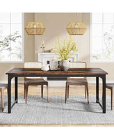Tribesigns Rectangular Dinner Table with Heavy Duty Metal Legs,Industrial Kitchen for 6-8 Person