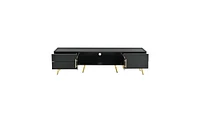 Slickblue Contemporary Tv Stand with Led Lights for TVs up to 80 Inches Stylish Living Room Storage