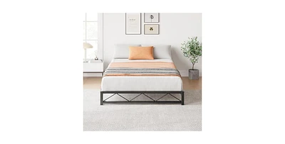 gaomon Twin Size Bed Frame, Metal Low Platform Bed Frame, with Wavy Pattern