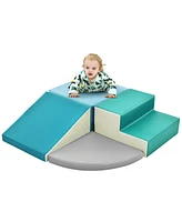 Slickblue Toddler Soft Foam Climb and Crawl Playset Safe, Cushioned Nugget Blocks for Early Development