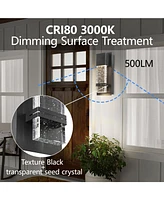 Flynama Clear Seedy Crystal not Motion Sensing Outdoor Hardwired Wall Lantern Sconce with Led
