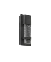 Flynama Clear Seedy Crystal not Motion Sensing Outdoor Hardwired Wall Lantern Sconce with Led