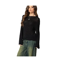 Edikted Womens Drop Shoulder Light Knit Sweater