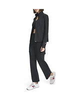 Tommy Hilfiger Women's Cozy Peached Interlock Semi Fitted Mock Neck Jacket