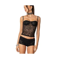 Edikted Women's Krissy Sheer Lace Cupped Corset