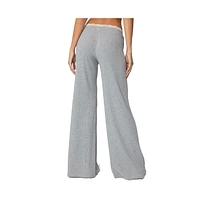 Edikted Women's Peekaboo Lace Pants - Gray